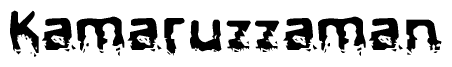The image contains the word Kamaruzzaman in a stylized font with a static looking effect at the bottom of the words