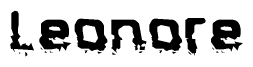 The image contains the word Leonore in a stylized font with a static looking effect at the bottom of the words