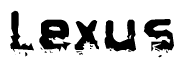 The image contains the word Lexus in a stylized font with a static looking effect at the bottom of the words
