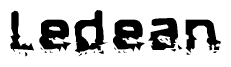 The image contains the word Ledean in a stylized font with a static looking effect at the bottom of the words