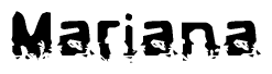 The image contains the word Mariana in a stylized font with a static looking effect at the bottom of the words