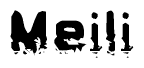 The image contains the word Meili in a stylized font with a static looking effect at the bottom of the words