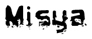 The image contains the word Misya in a stylized font with a static looking effect at the bottom of the words