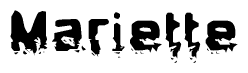 The image contains the word Mariette in a stylized font with a static looking effect at the bottom of the words