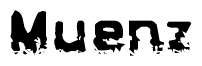 The image contains the word Muenz in a stylized font with a static looking effect at the bottom of the words