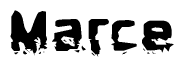 The image contains the word Marce in a stylized font with a static looking effect at the bottom of the words