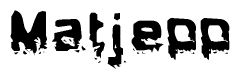 The image contains the word Matjepp in a stylized font with a static looking effect at the bottom of the words
