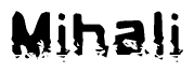The image contains the word Mihali in a stylized font with a static looking effect at the bottom of the words