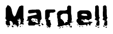 The image contains the word Mardell in a stylized font with a static looking effect at the bottom of the words