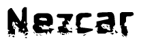 The image contains the word Nezcar in a stylized font with a static looking effect at the bottom of the words