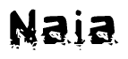   The image contains the word Naia in a stylized font with a static looking effect at the bottom of the words 