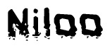 The image contains the word Niloo in a stylized font with a static looking effect at the bottom of the words