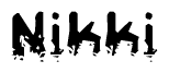 The image contains the word Nikki in a stylized font with a static looking effect at the bottom of the words