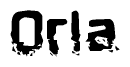 The image contains the word Orla in a stylized font with a static looking effect at the bottom of the words