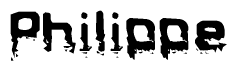 The image contains the word Philippe in a stylized font with a static looking effect at the bottom of the words