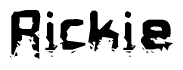 The image contains the word Rickie in a stylized font with a static looking effect at the bottom of the words