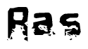 The image contains the word Ras in a stylized font with a static looking effect at the bottom of the words