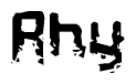 The image contains the word Rhy in a stylized font with a static looking effect at the bottom of the words