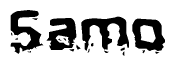 The image contains the word Samo in a stylized font with a static looking effect at the bottom of the words