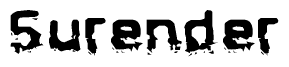 The image contains the word Surender in a stylized font with a static looking effect at the bottom of the words