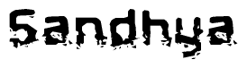 The image contains the word Sandhya in a stylized font with a static looking effect at the bottom of the words