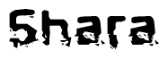 The image contains the word Shara in a stylized font with a static looking effect at the bottom of the words
