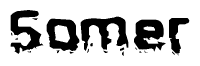 The image contains the word Somer in a stylized font with a static looking effect at the bottom of the words