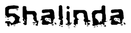 The image contains the word Shalinda in a stylized font with a static looking effect at the bottom of the words