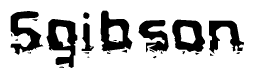   The image contains the word Sgibson in a stylized font with a static looking effect at the bottom of the words 