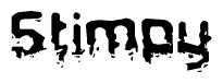 The image contains the word Stimpy in a stylized font with a static looking effect at the bottom of the words