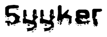 The image contains the word Syyker in a stylized font with a static looking effect at the bottom of the words