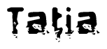 The image contains the word Tatia in a stylized font with a static looking effect at the bottom of the words