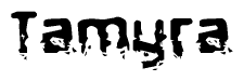   The image contains the word Tamyra in a stylized font with a static looking effect at the bottom of the words 
