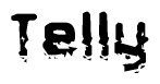 The image contains the word Telly in a stylized font with a static looking effect at the bottom of the words