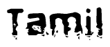 The image contains the word Tamil in a stylized font with a static looking effect at the bottom of the words