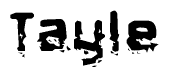 The image contains the word Tayle in a stylized font with a static looking effect at the bottom of the words