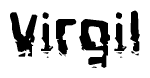 The image contains the word Virgil in a stylized font with a static looking effect at the bottom of the words