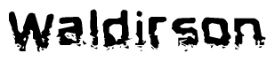 The image contains the word Waldirson in a stylized font with a static looking effect at the bottom of the words