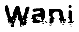 The image contains the word Wani in a stylized font with a static looking effect at the bottom of the words