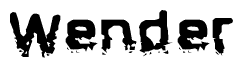 The image contains the word Wender in a stylized font with a static looking effect at the bottom of the words