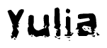 The image contains the word Yulia in a stylized font with a static looking effect at the bottom of the words