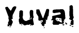 The image contains the word Yuval in a stylized font with a static looking effect at the bottom of the words