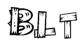 The clipart image shows the name Blt stylized to look like it is constructed out of separate wooden planks or boards, with each letter having wood grain and plank-like details.