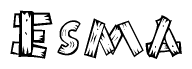 The clipart image shows the name Esma stylized to look like it is constructed out of separate wooden planks or boards, with each letter having wood grain and plank-like details.