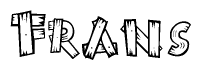 The clipart image shows the name Frans stylized to look like it is constructed out of separate wooden planks or boards, with each letter having wood grain and plank-like details.
