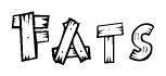 The clipart image shows the name Fats stylized to look like it is constructed out of separate wooden planks or boards, with each letter having wood grain and plank-like details.