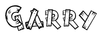 The clipart image shows the name Garry stylized to look like it is constructed out of separate wooden planks or boards, with each letter having wood grain and plank-like details.
