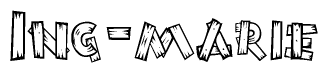The clipart image shows the name Ing-marie stylized to look as if it has been constructed out of wooden planks or logs. Each letter is designed to resemble pieces of wood.