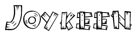 The clipart image shows the name Joykeen stylized to look like it is constructed out of separate wooden planks or boards, with each letter having wood grain and plank-like details.