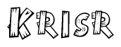 The clipart image shows the name Krisr stylized to look like it is constructed out of separate wooden planks or boards, with each letter having wood grain and plank-like details.